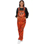 FOCO Cincinnati Bengals NFL Womens Tiger Stripe Thematic Bib Overalls