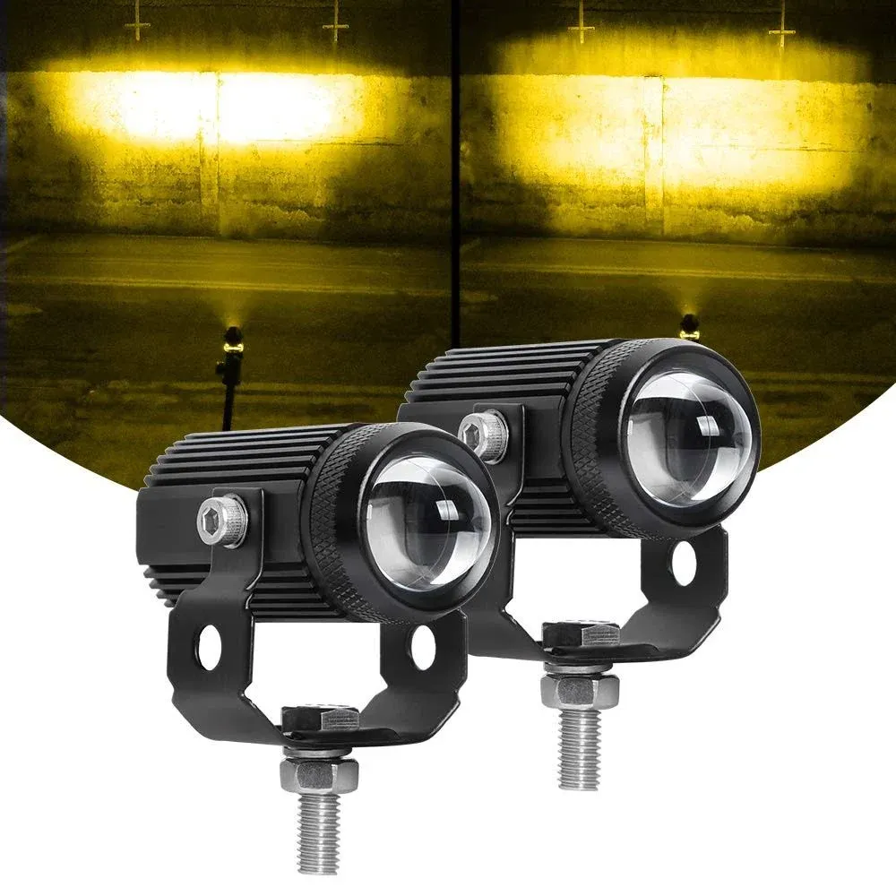 Exzeit LED Driving Light for Motorcycle Amber High Low Beam Function Fogs ...