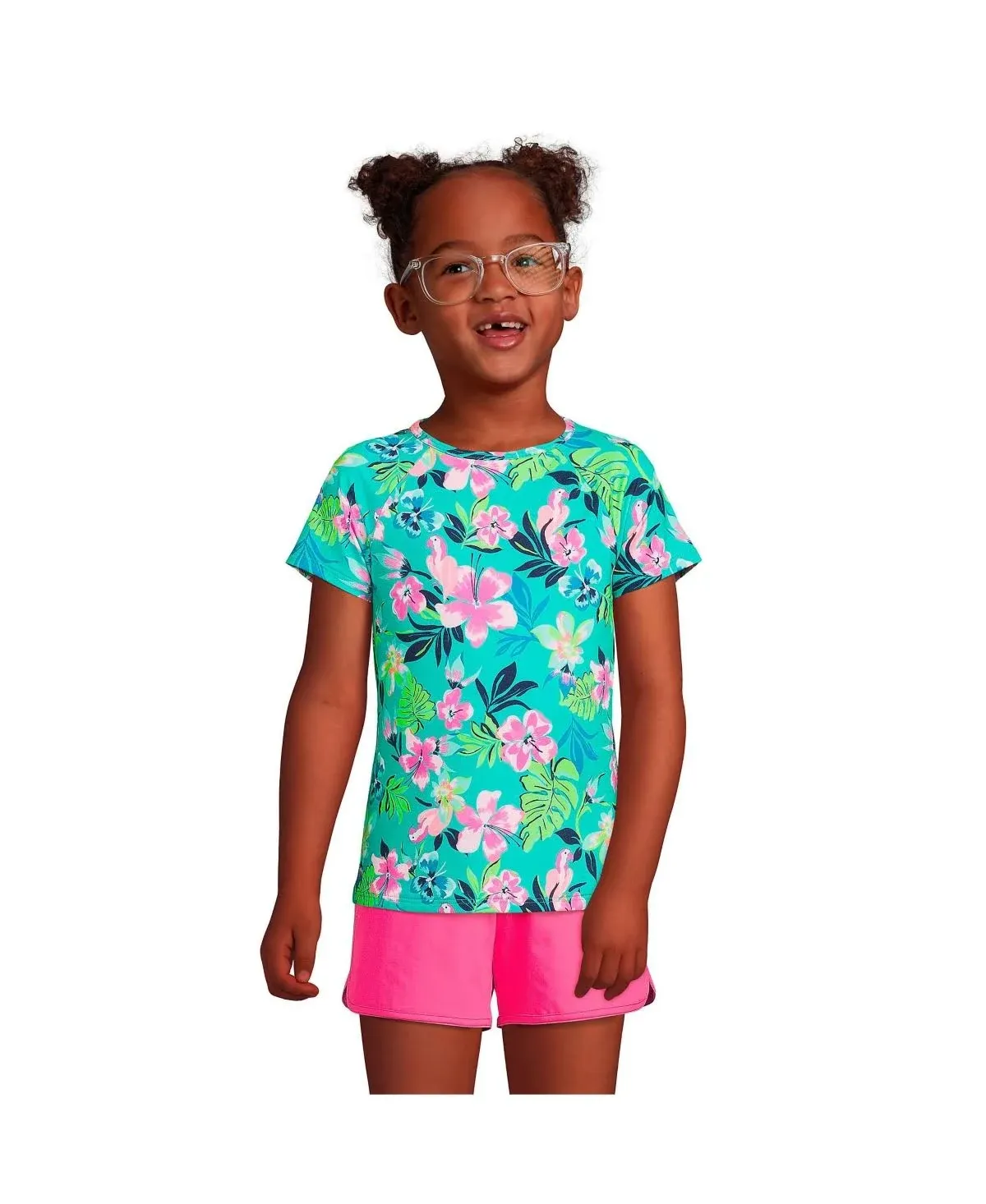 Girls 7-16 Lands' End Short Sleeve Rash Guard