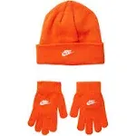 Nike Boy's Futura Beanie Gloves Set (Big Kids) Orange 8-20 Big Kids