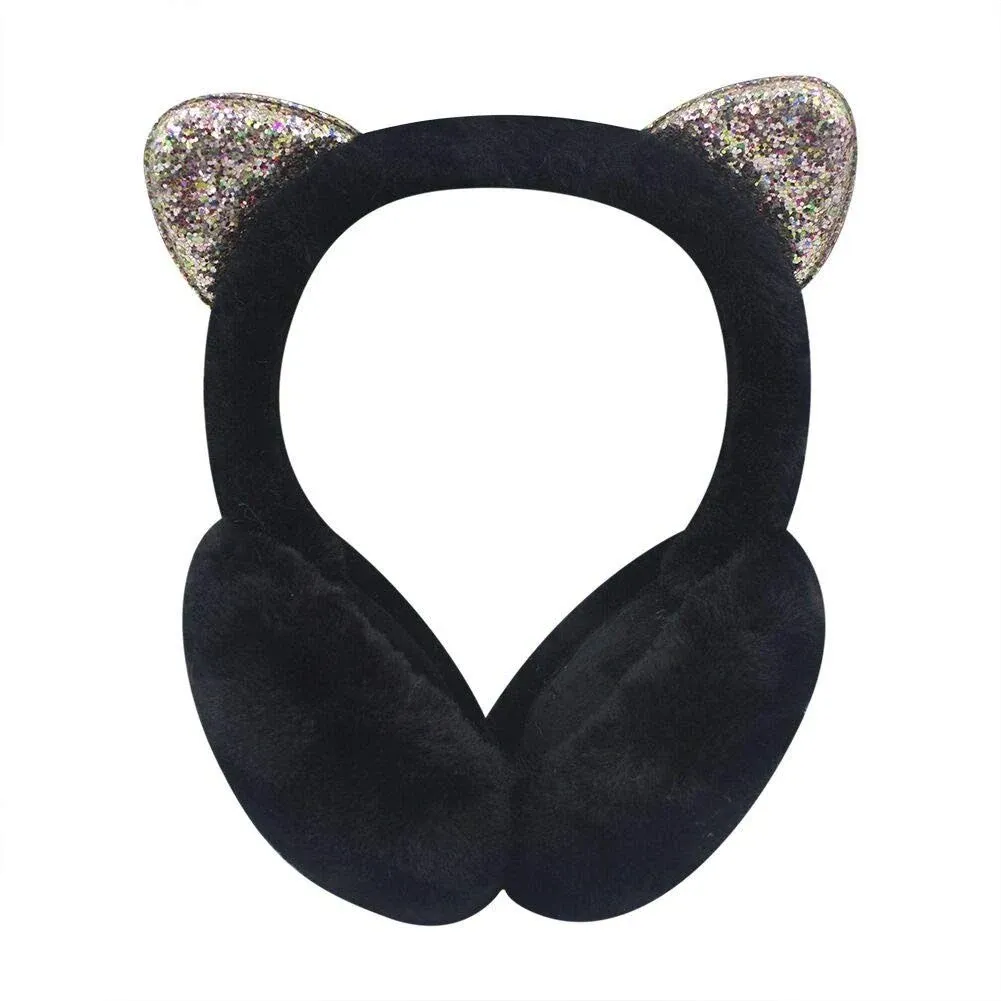 Orityle Cute Animal Earmuffs Women Winter Warm Ear Covers Foldable Fur Headband ...