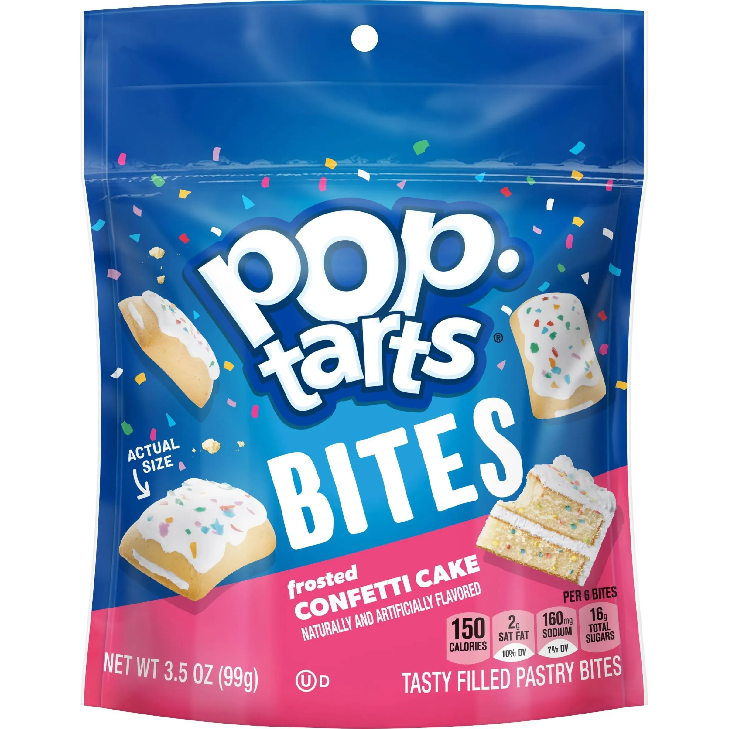 Kellogg\\'s® Pop Tarts Bites, Confetti Cake, 3.5 oz Bag, 6/Carton KEE25063