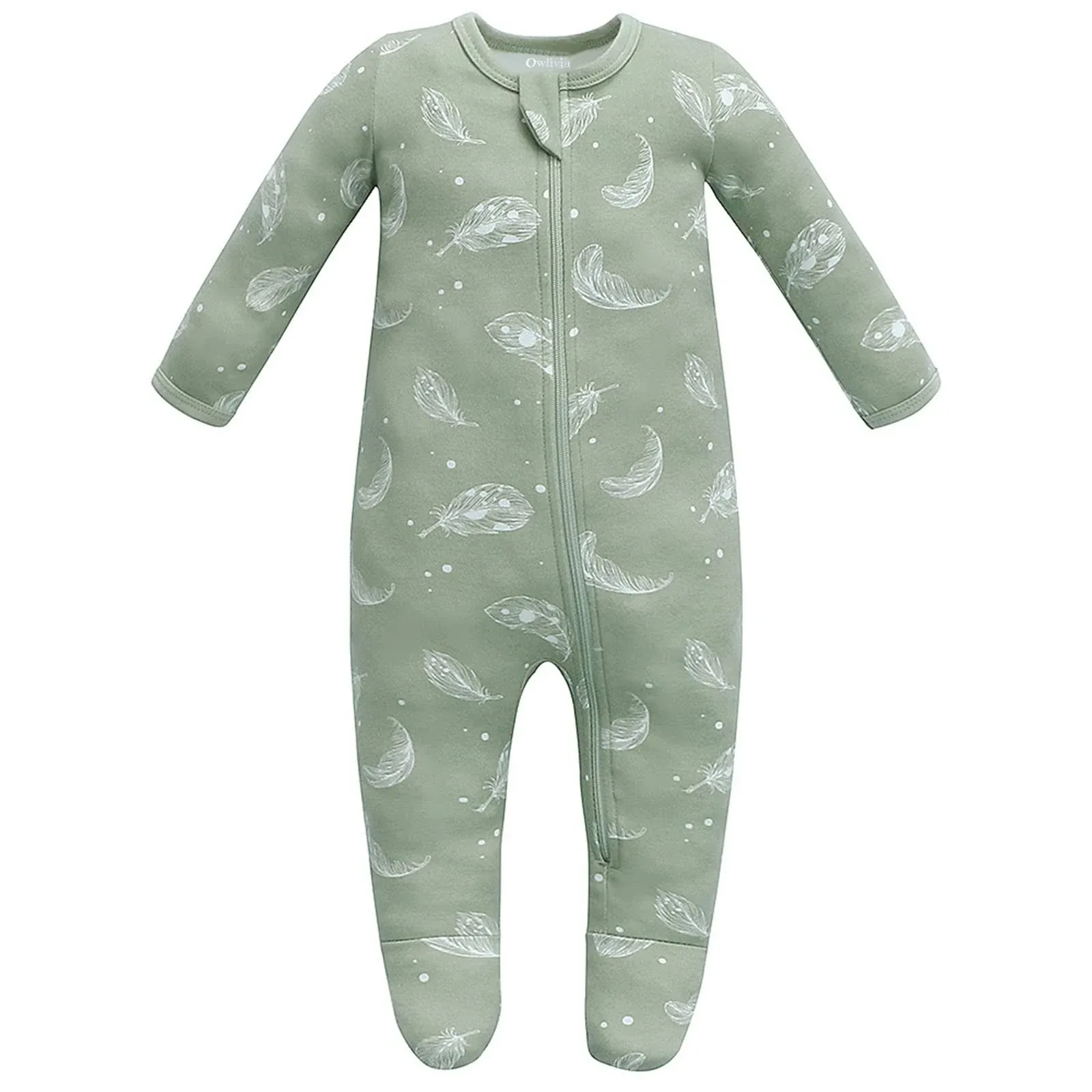 Owlivia Organic Cotton Baby Pajamas, Boys Girls Zip Front Sleep 'n Play, Footed ...