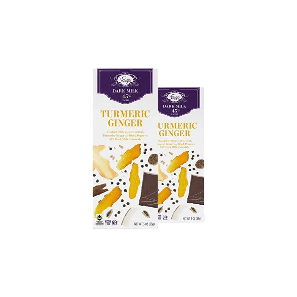 Vosges Haut-Chocolat Turmeric Ginger Chocolate, 3oz Bars