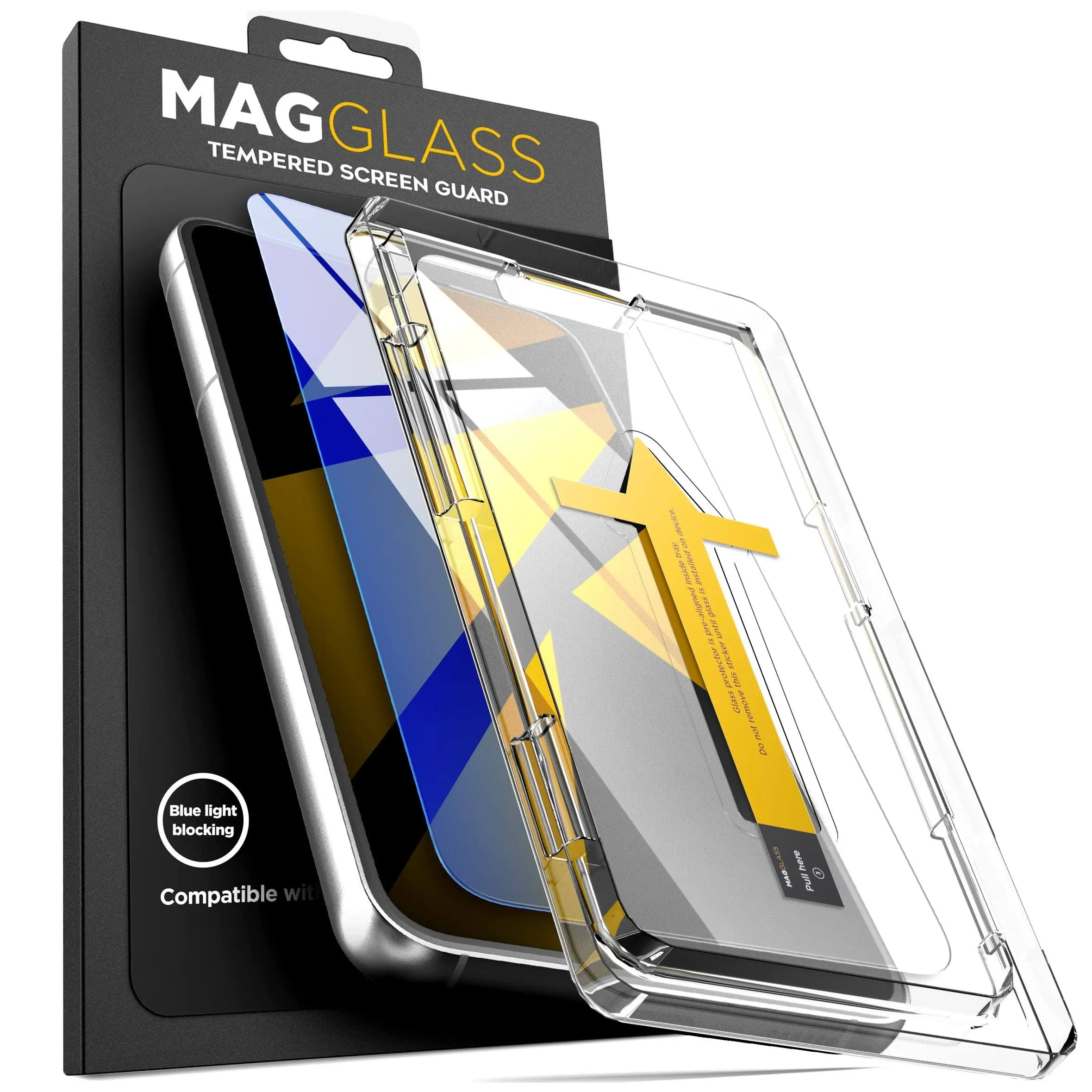 magglass Blue Light Blocking Screen Protector Designed for Samsung Galaxy S22 Tempered Glass Display Guard (Anti-Bluelight for Reduced Eye Fatigue)