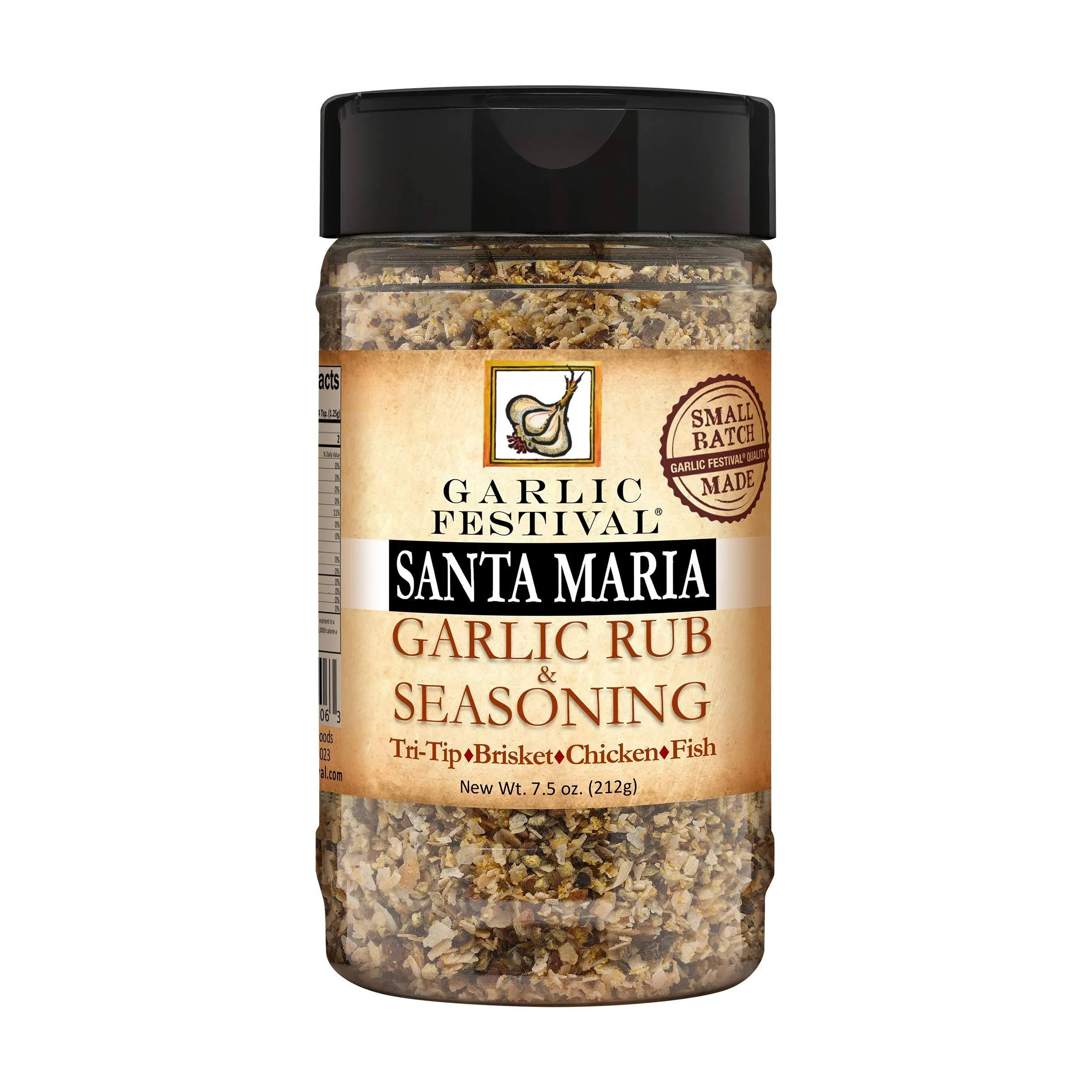 Garlic Festival Foods Smoked Oak Santa Maria Garlic Rub & Seasoning 7.5 oz.