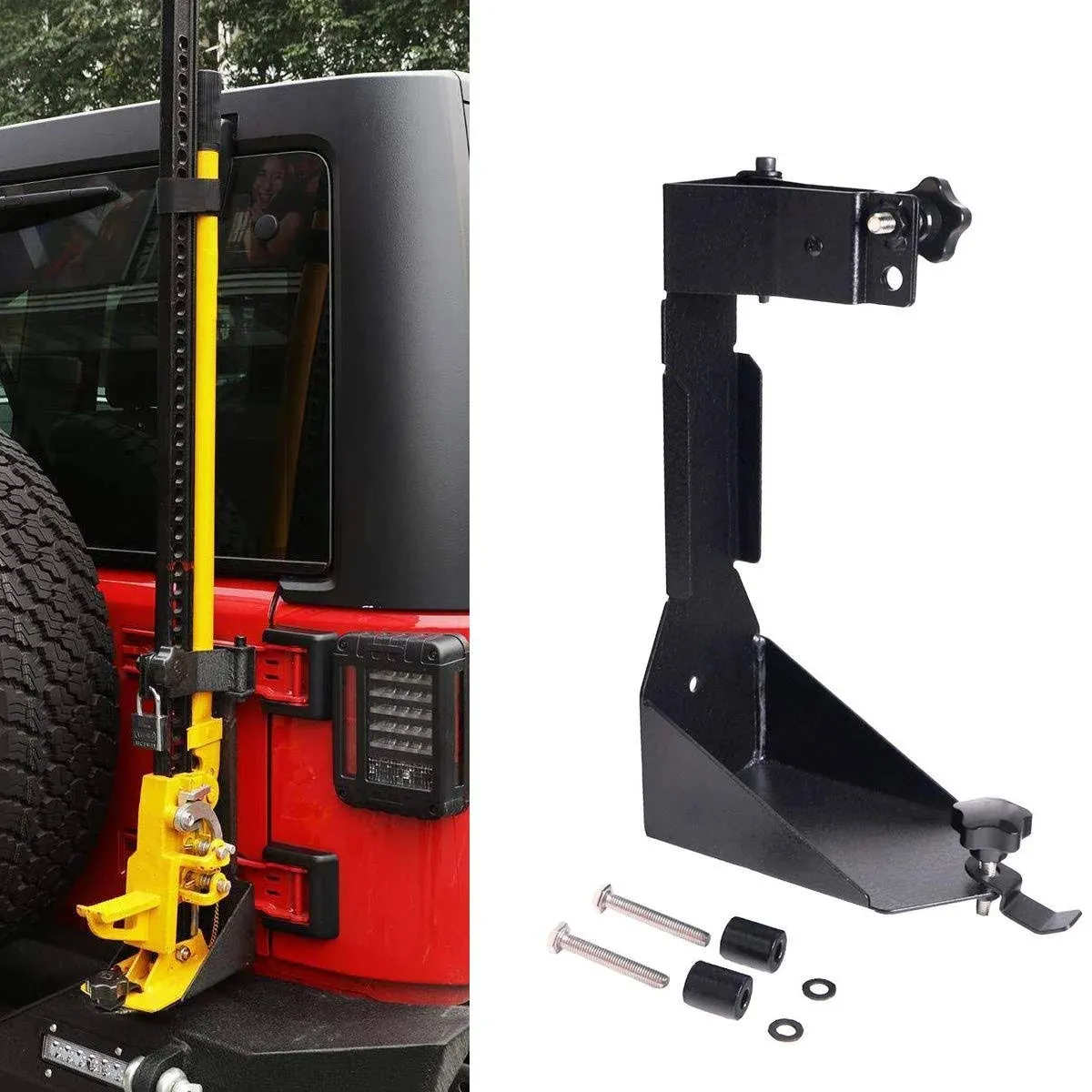 MOTLTECH High Lift Jack Mount Bracket Fit for Jeep Wrangler JK 2007-2018