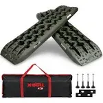 X-BULL New Recovery Traction Tracks Sand Mud Snow Track Tire Ladder 4WD (Olive,3gen),Bag+Hardware+Tracks