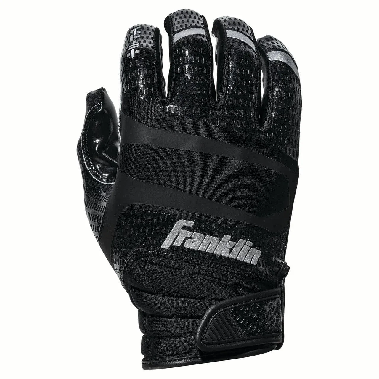 Franklin Sports Hi-Tack Premium Football Receiver Gloves - Black - Youth Small