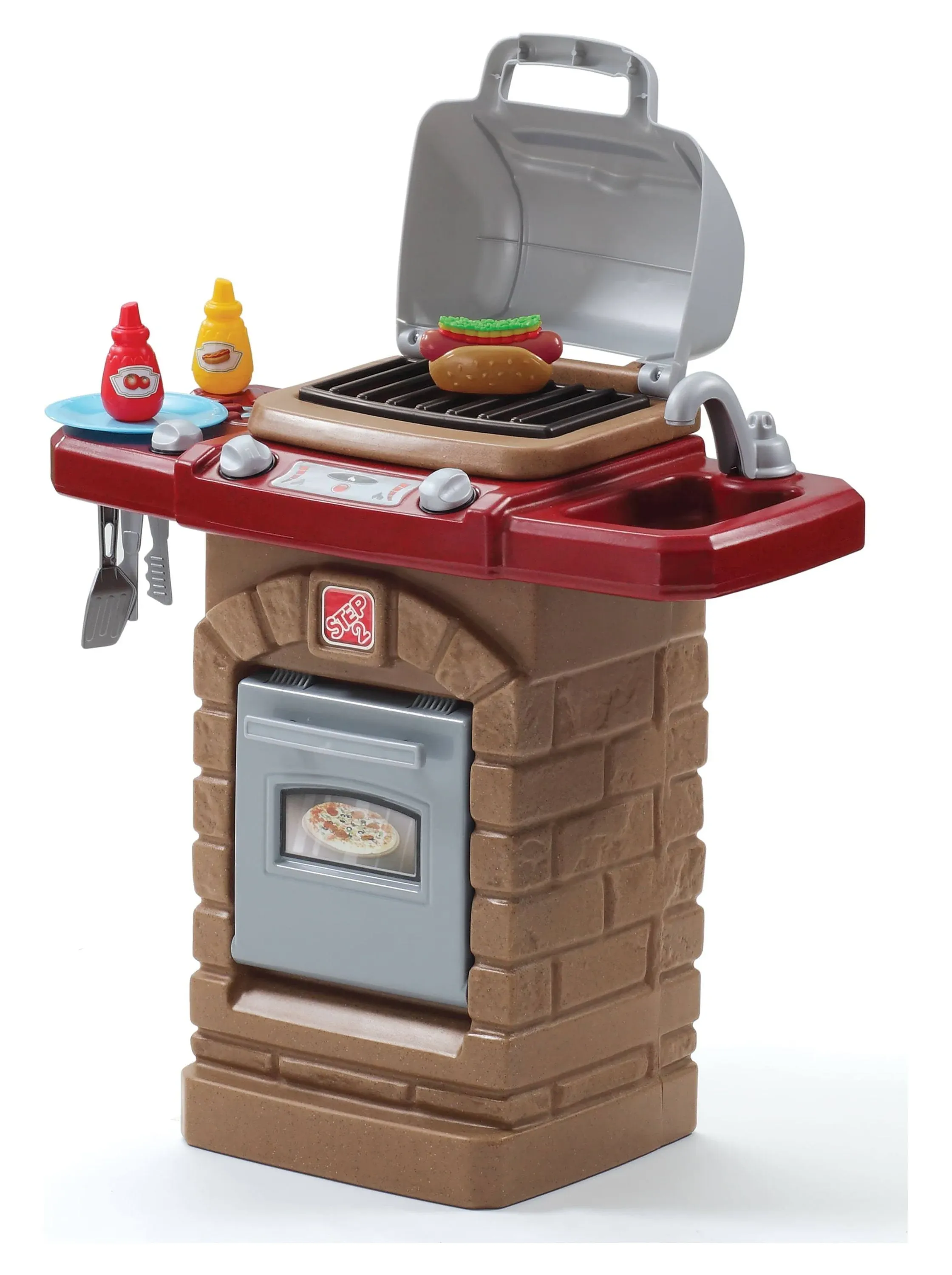 Step2 Fixin&#039; Fun Outdoor Grill - Kids Kitchen Pretend Role Play 