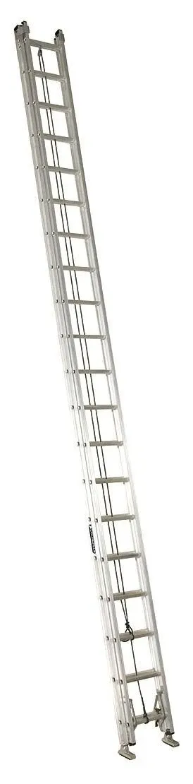 Louisville AE2200 Series AE2240 Extension Ladder, 37 ft 3 in H Reach, 300 lb, 40-Step, 1-1/2 in D Step, Aluminum