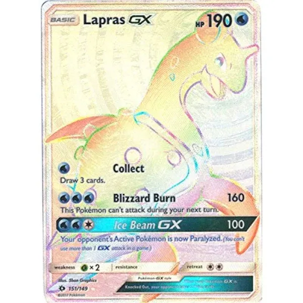 Lapras-GX - 151/149 - Secret Rare - Pokemon Sun & Moon