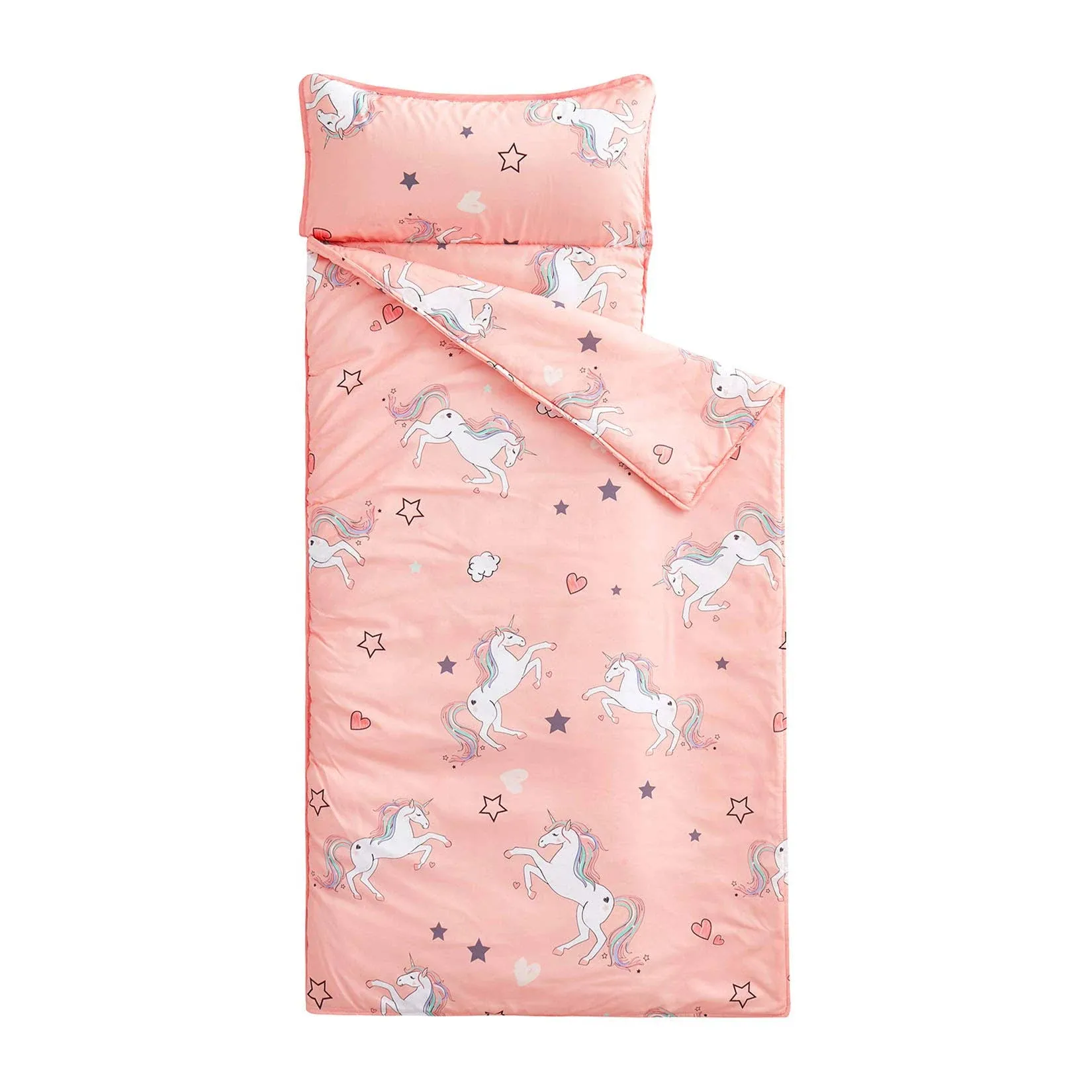 Wake in Cloud - Extra Long Unicorn Nap Mat, with Removable Pillow for Kids ...