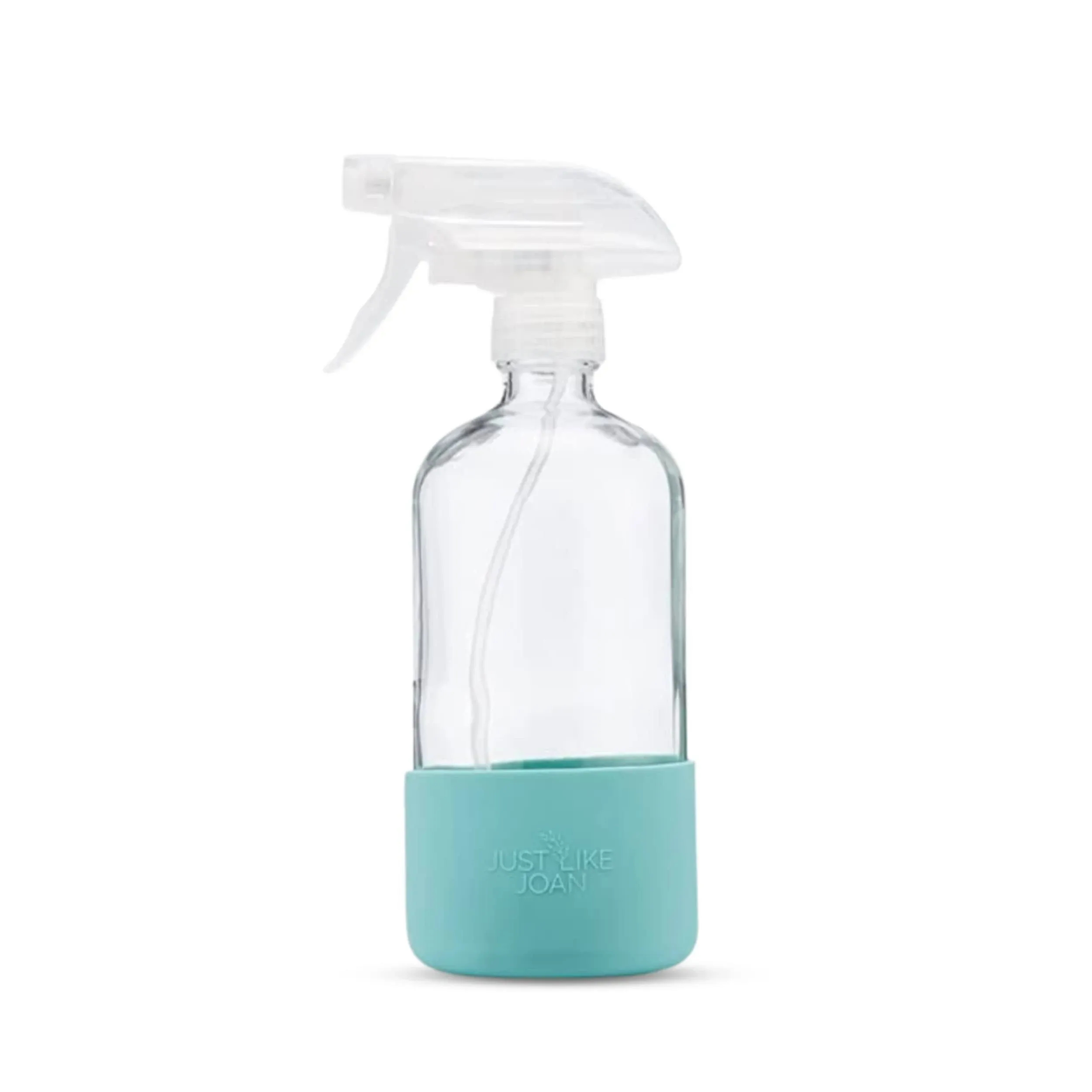 Just Like Joan Glass Spray Bottles for Cleaning Solutions Clear 16 oz Empty Spray Bottles with Blush Pink Silicone Sleeve Essential Oils, Plants, Bleach Refillable Reusable Container Mist Sprayer