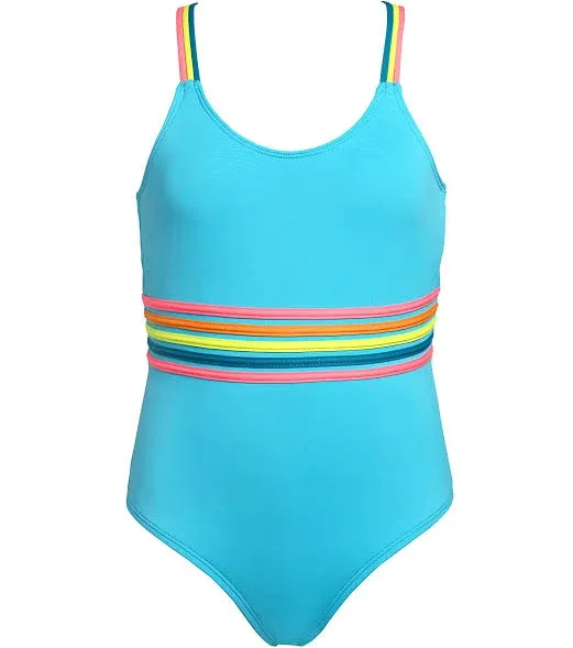 "Kid's Smiles One-piece Swimsuit In Blue Hawaii"