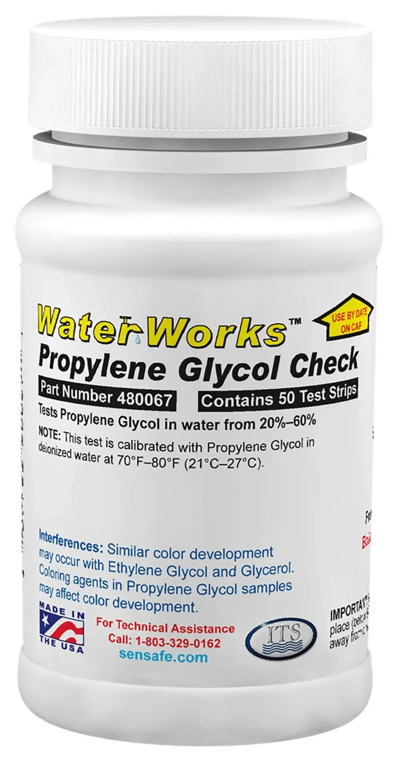 Industrial Test Systems 480067 WaterWorks Propylene Glycol Check Test Strips