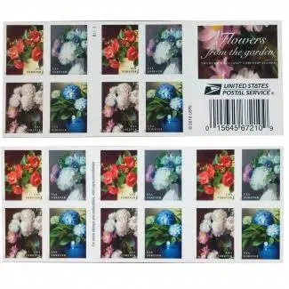 Flowers from The Garden Book of 20 USPS First Class Postage Stamps American ...