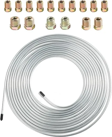 ESEWALAS Flexible Brake Line Tubing Kit 25 Feet of 3 16 inch Copper Nickel with Fittings Rustproof Coil Fits for Hydraulic at MechanicSurplus.com