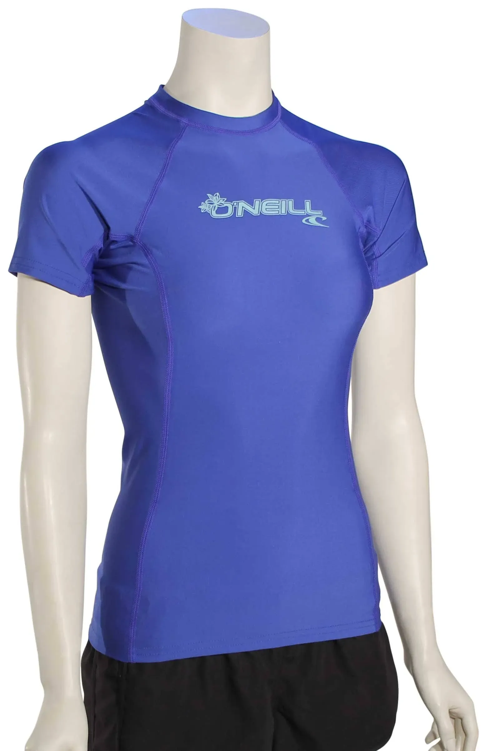 O'Neill Basic Skins Short-Sleeve Crew Rashguard - Women's Tahitian Blue, S