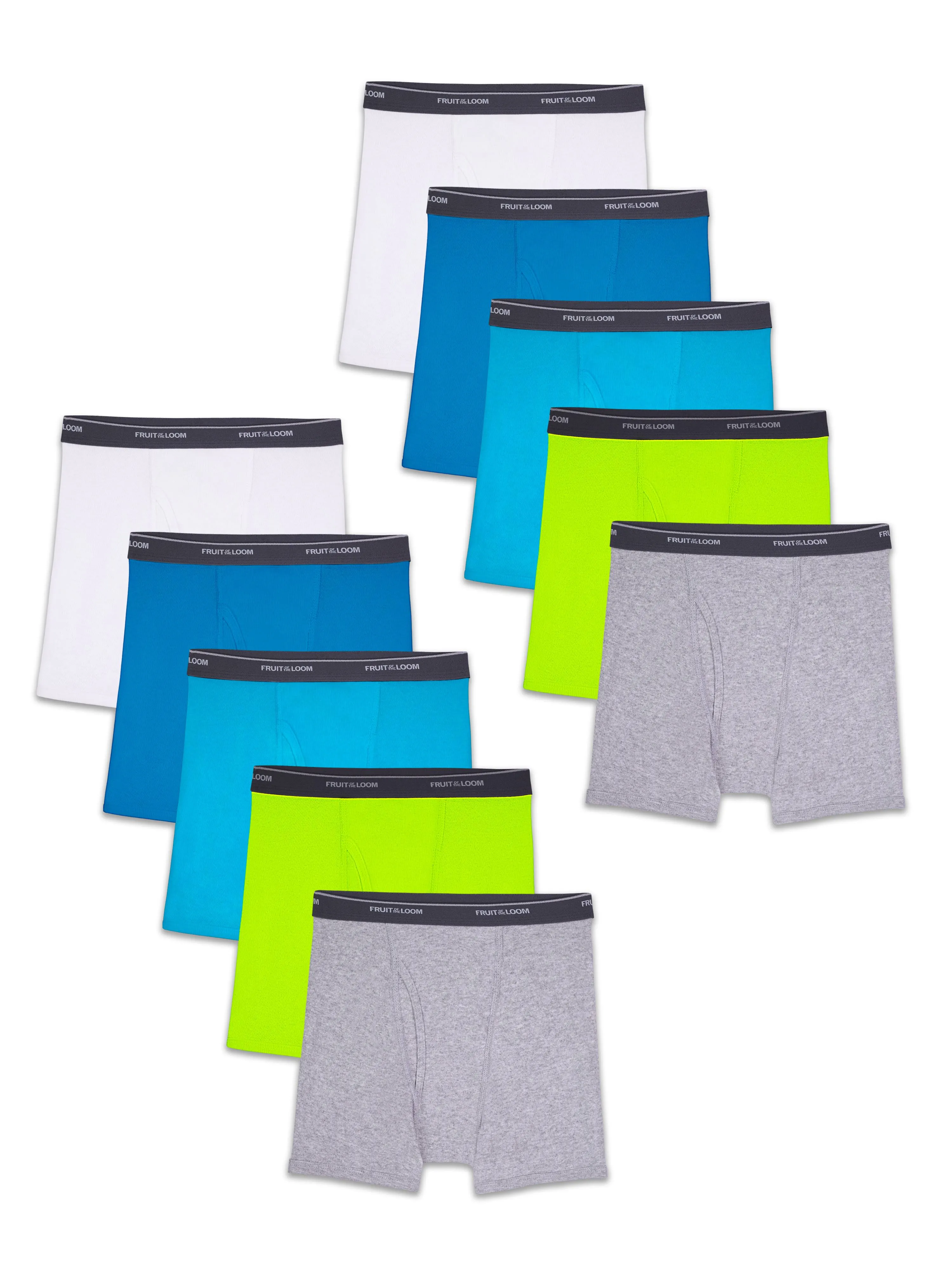 Fruit of the Loom Boys Assorted 10Pk Boxer Brief Underwear, S (6-8) 885306946043