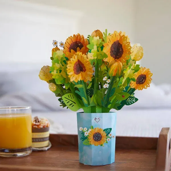 Love Pop 3D Card- Sunflower Blooms Bouquet