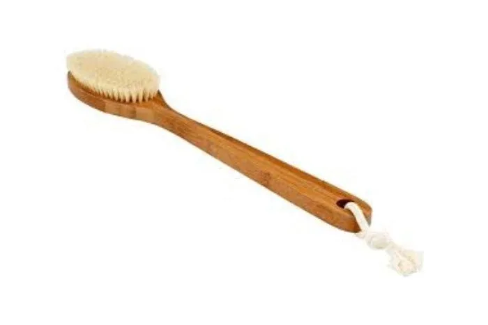 Bass Brushes | Esthetician Grade Bath & Body Brush | 100% Natural Bristle FIRM | High Polish Acrylic Handle | Oval Style | Tortoise Shell Finish | Model 75