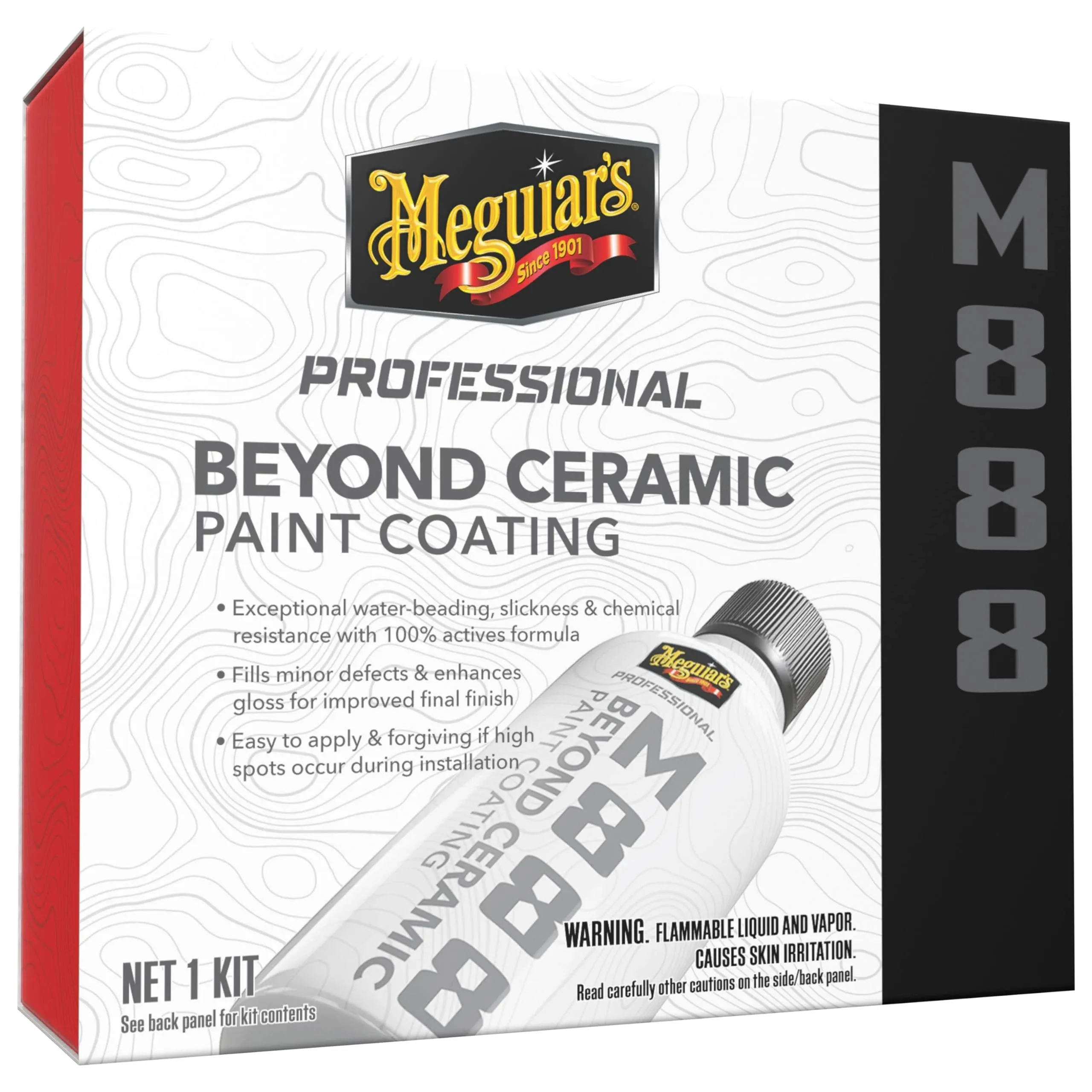 Meguiar's Professional Beyond Ceramic Paint Coating M888 – Revestimiento de cerámica para automóvil de varios años, fácil de aplicar y rellenar en defectos menores con excepcional revestimiento de