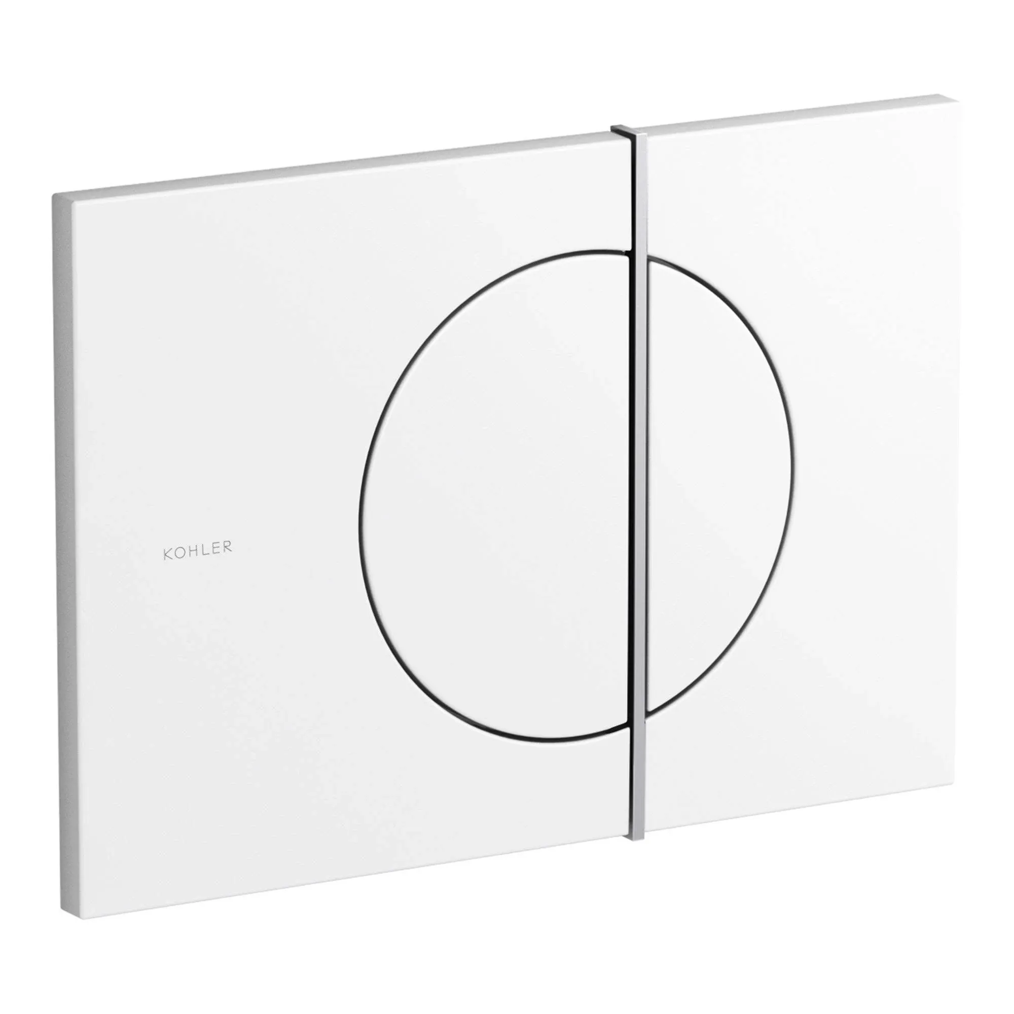 Kohler K-75891-GW1, Glossy White with Polished Chrome Flush Actuator Plate for 2 ...