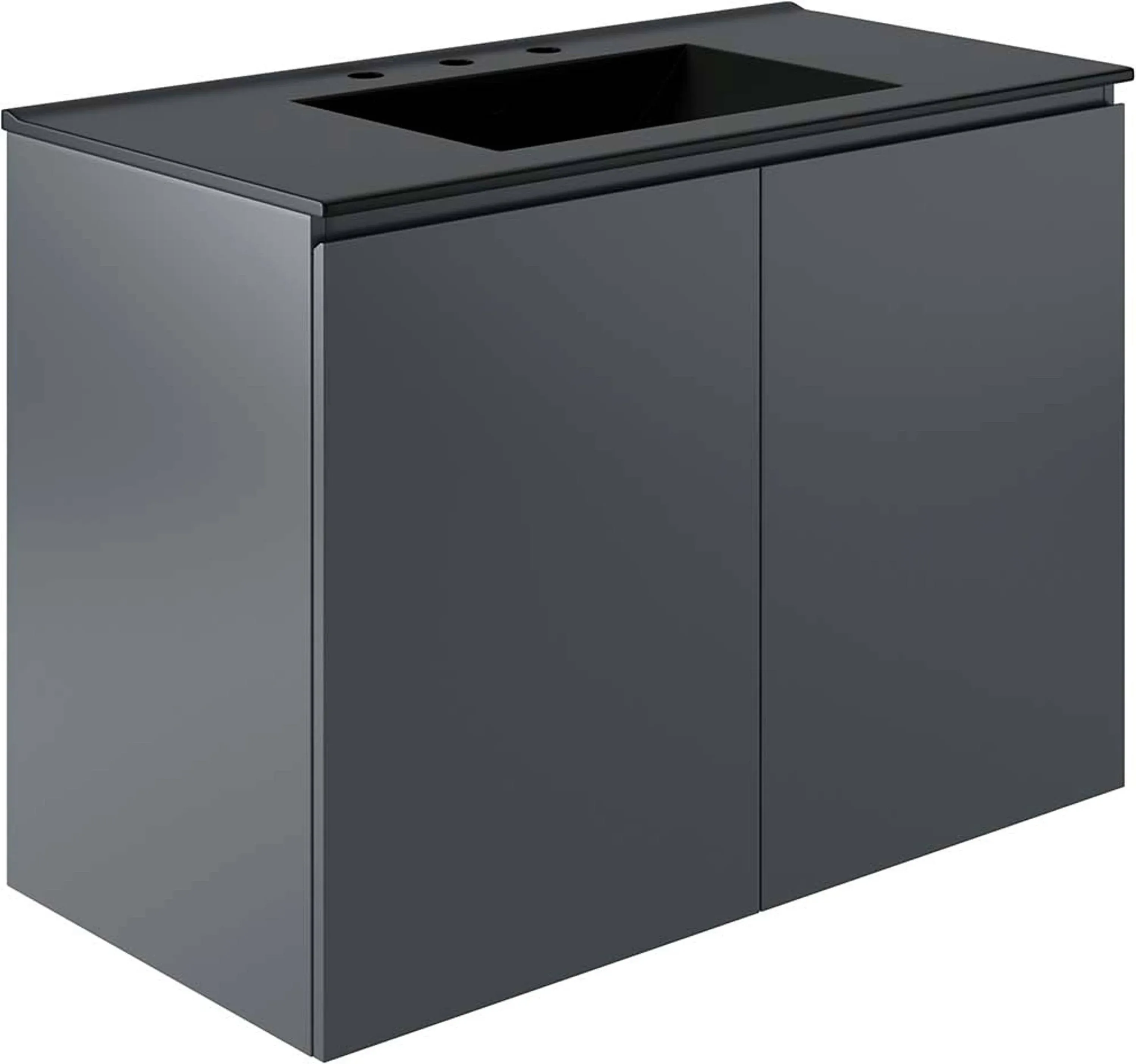 Bryn 36" Wall-Mount Bathroom Vanity , Gray Black