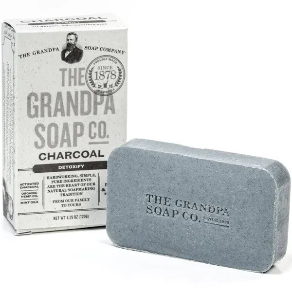 The Grandpa Soap Company Charcoal Detoxify Bar Soap 4.25 Oz Pack of 3