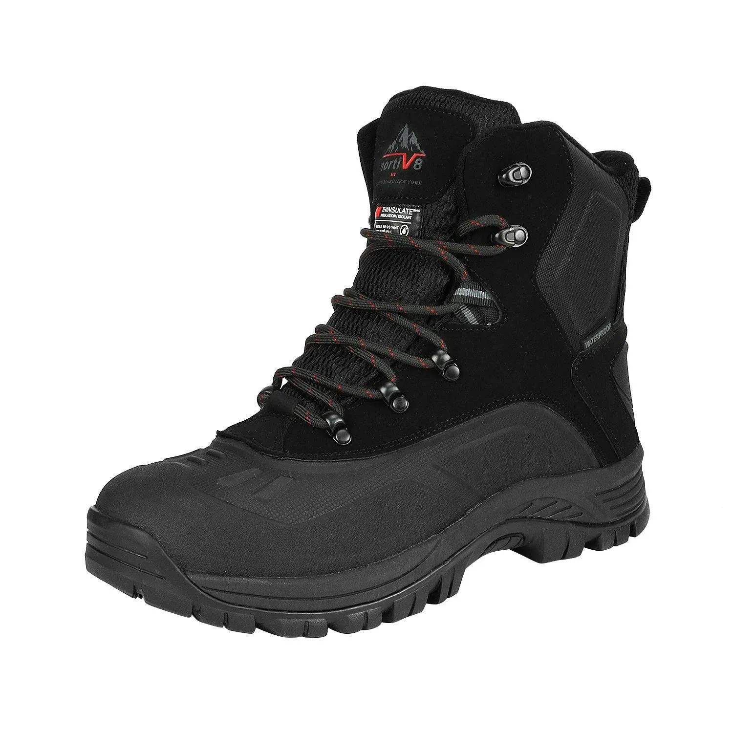 NORTIV 8 Men&#039;s 180411 Black Insulated Waterproof Snow Boots Size 8.5 M (B99)