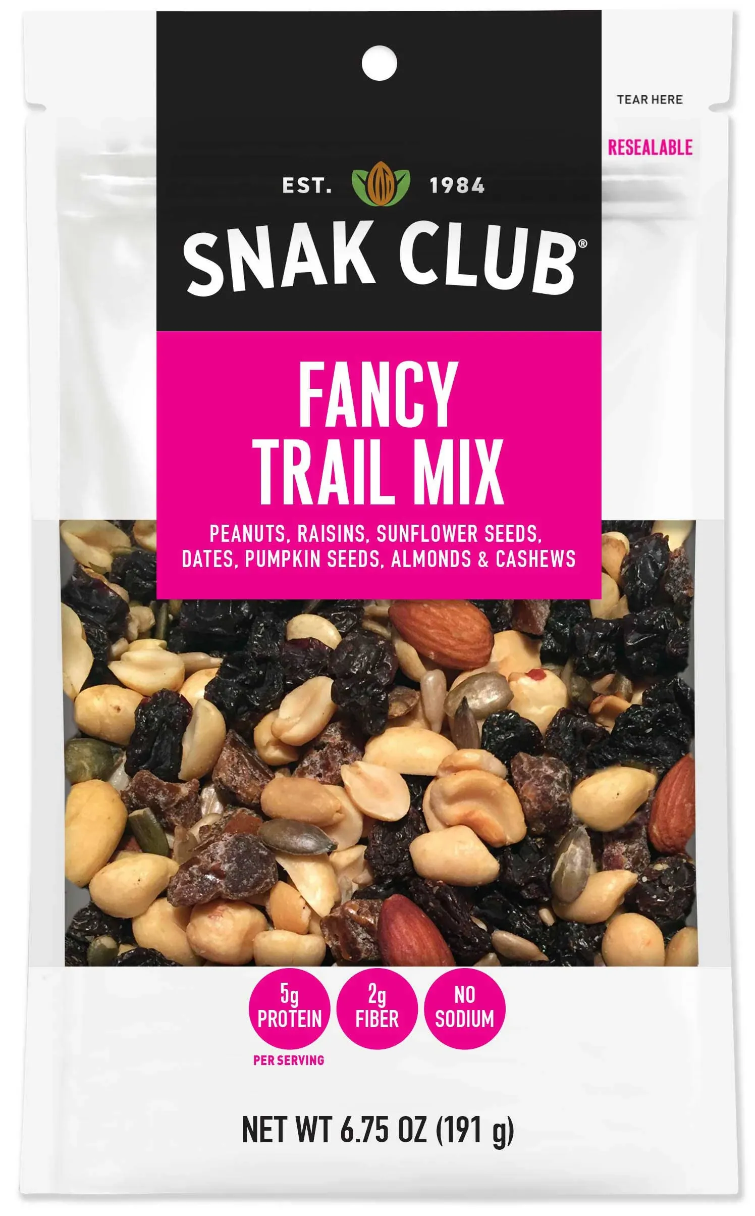 Snak Club All Natural Fancy Trail Mix, 6.75 Ounce (Pack of 6)