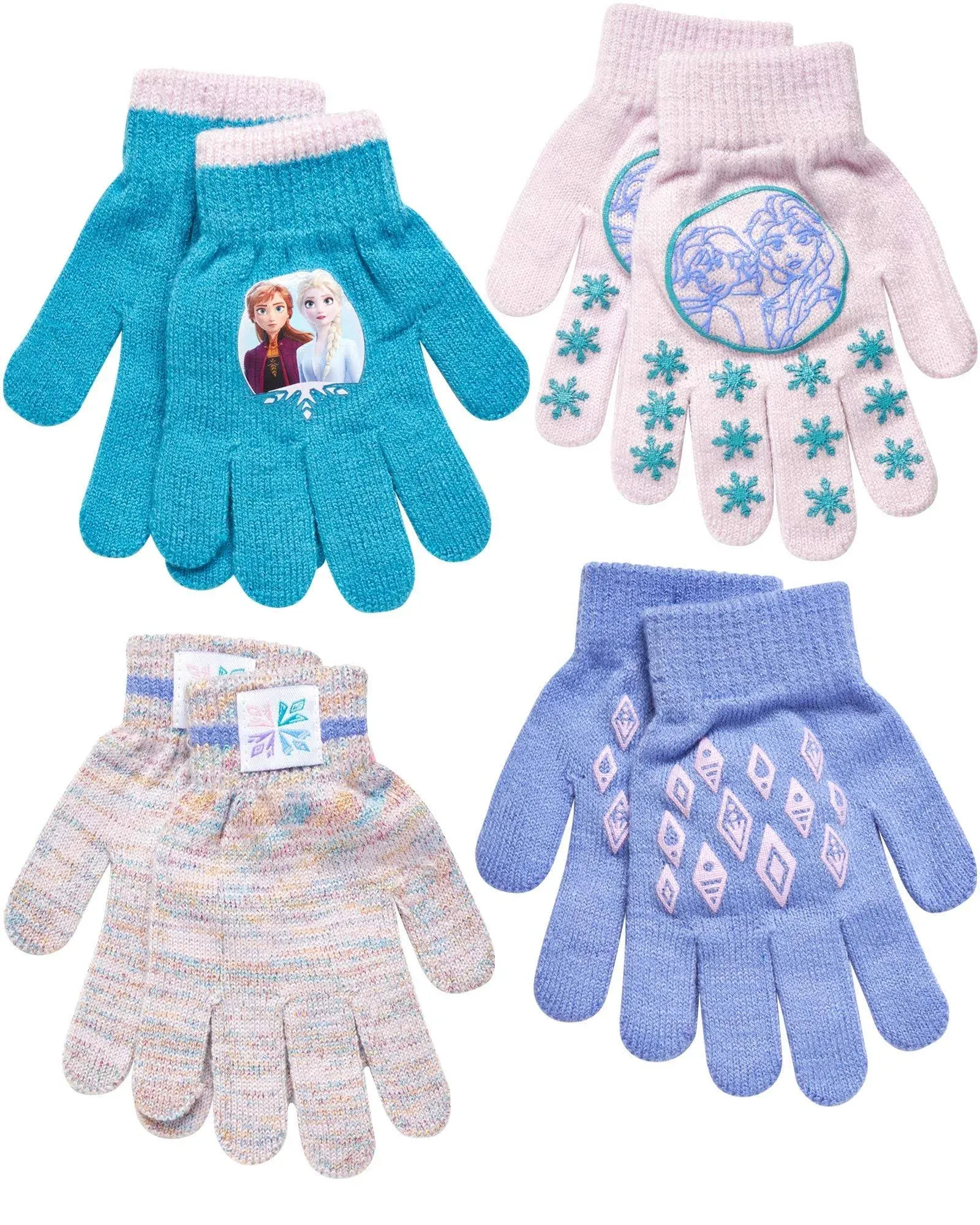 Disney Frozen Girls 4 Pack Gloves or Mittens (Toddler/Little Girls)