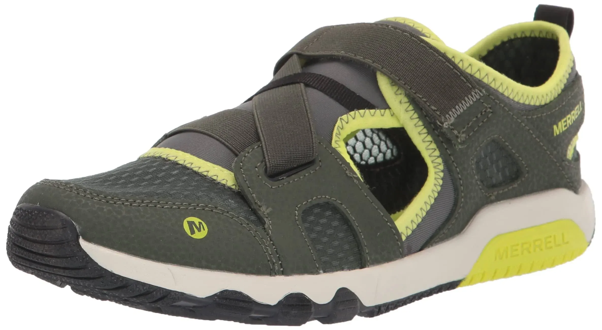 Merrell Kid's Hydro Free Roam Monarch Sandal, Size: 10, Olive/Lime