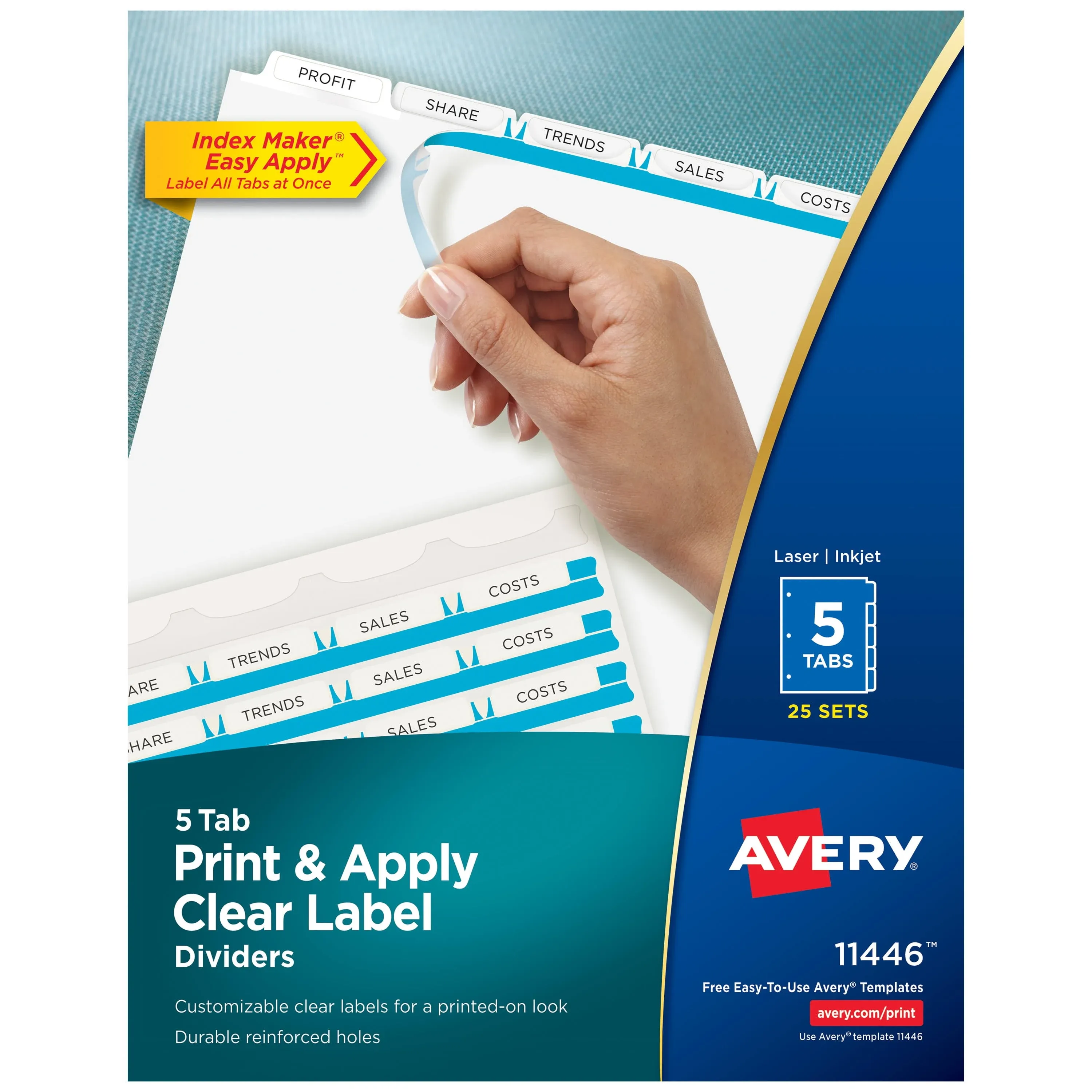 Avery Print Apply Index Maker Clear Label Dividers