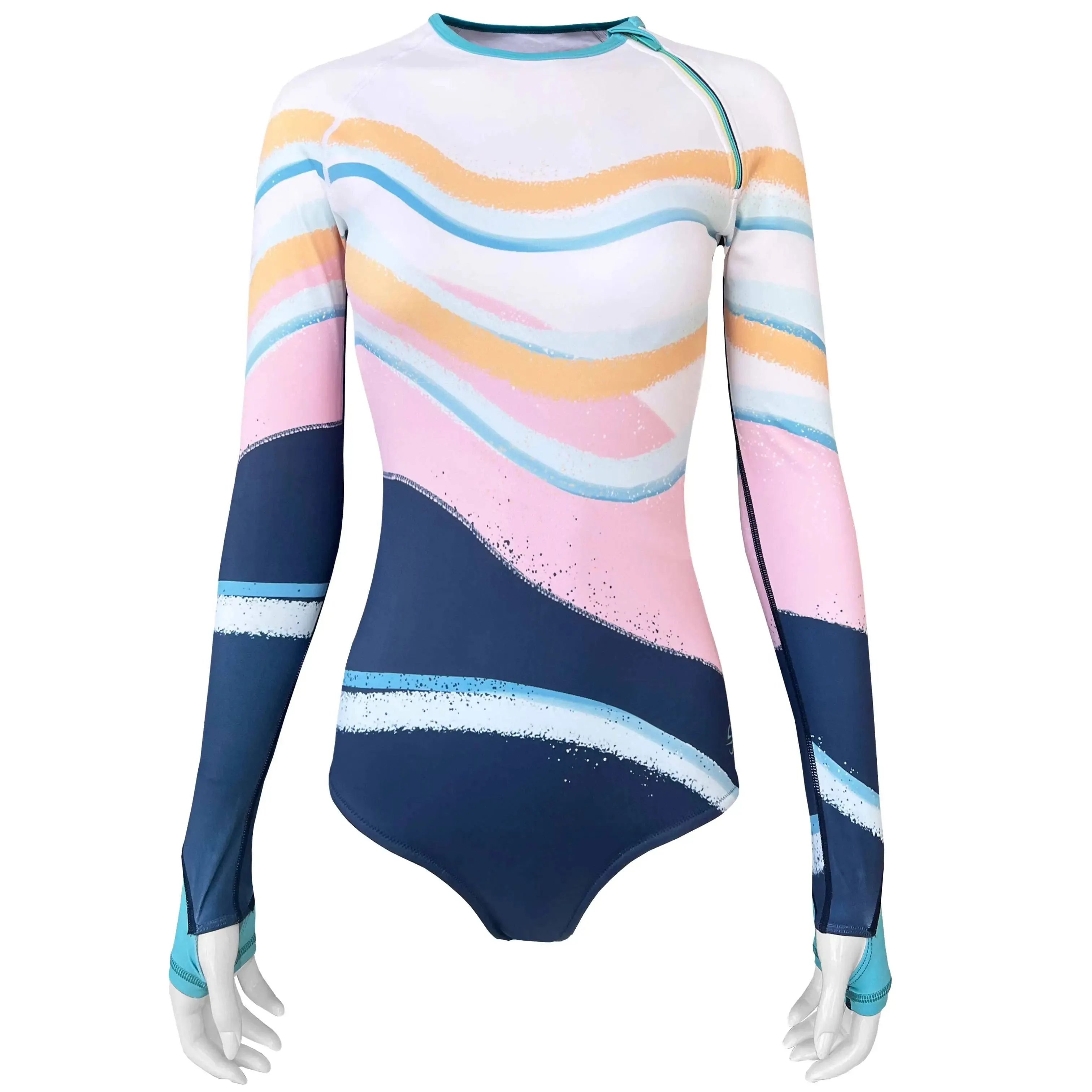 Long Sleeve Swimsuit for Women UPF 50+ | Art - Sandy Waves