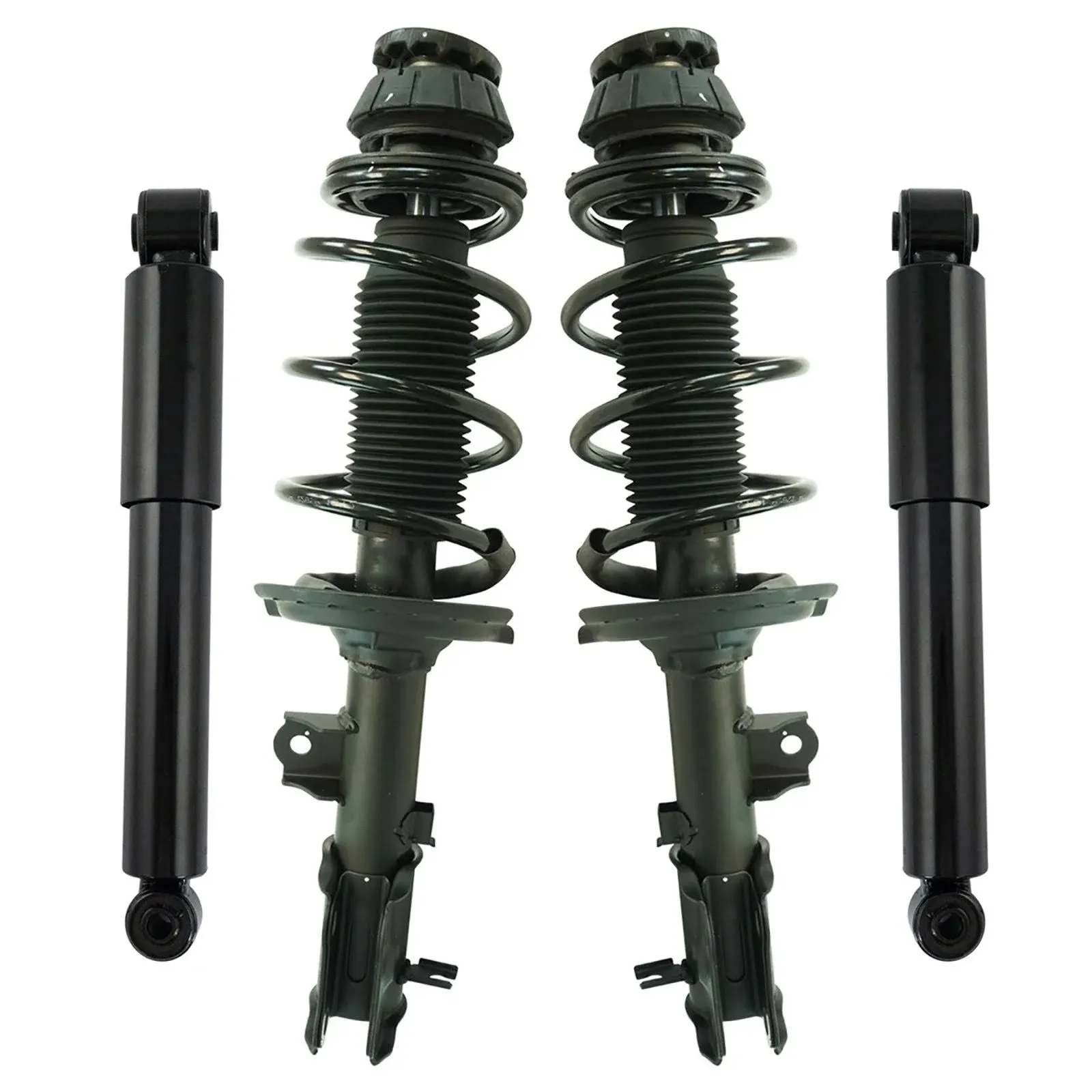 TRQ Front and Rear Complete Strut Assembly & Shock Absorber Kit Complete Strut & Coil Spring Assembly Compatible with 2012-2017 Hyundai Accent