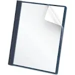 Oxford Clear Front Report Cover, 3 Fasteners, Letter, 1/2" Capacity, Dark Blue, 25/Box