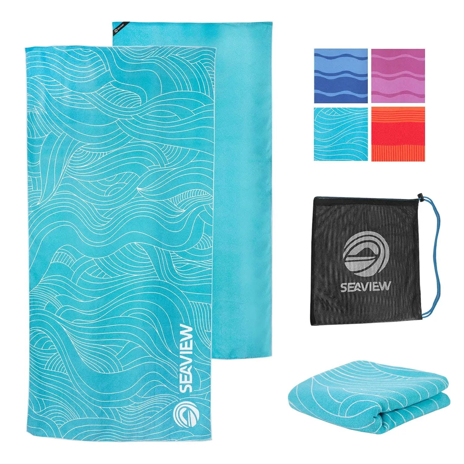 Seaview 180 Akumal Oversized Microfiber Beach Towel, Quick Dry Towel-Travel Towel-Camping Towel Super Absorbent-75% Recycled