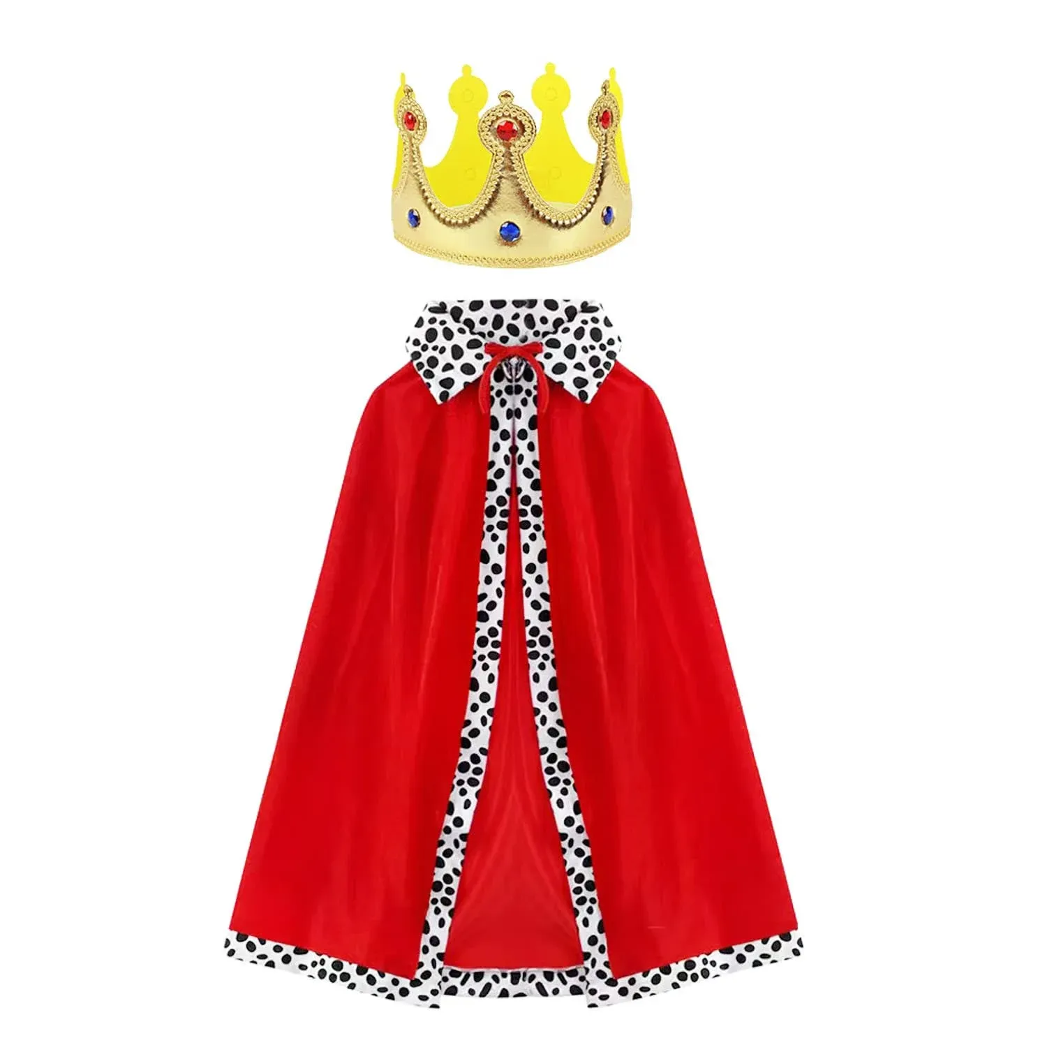 Simple polymer King Robe Halloween Costume Medieval Prince King Costume Cape(Cape&Crown)