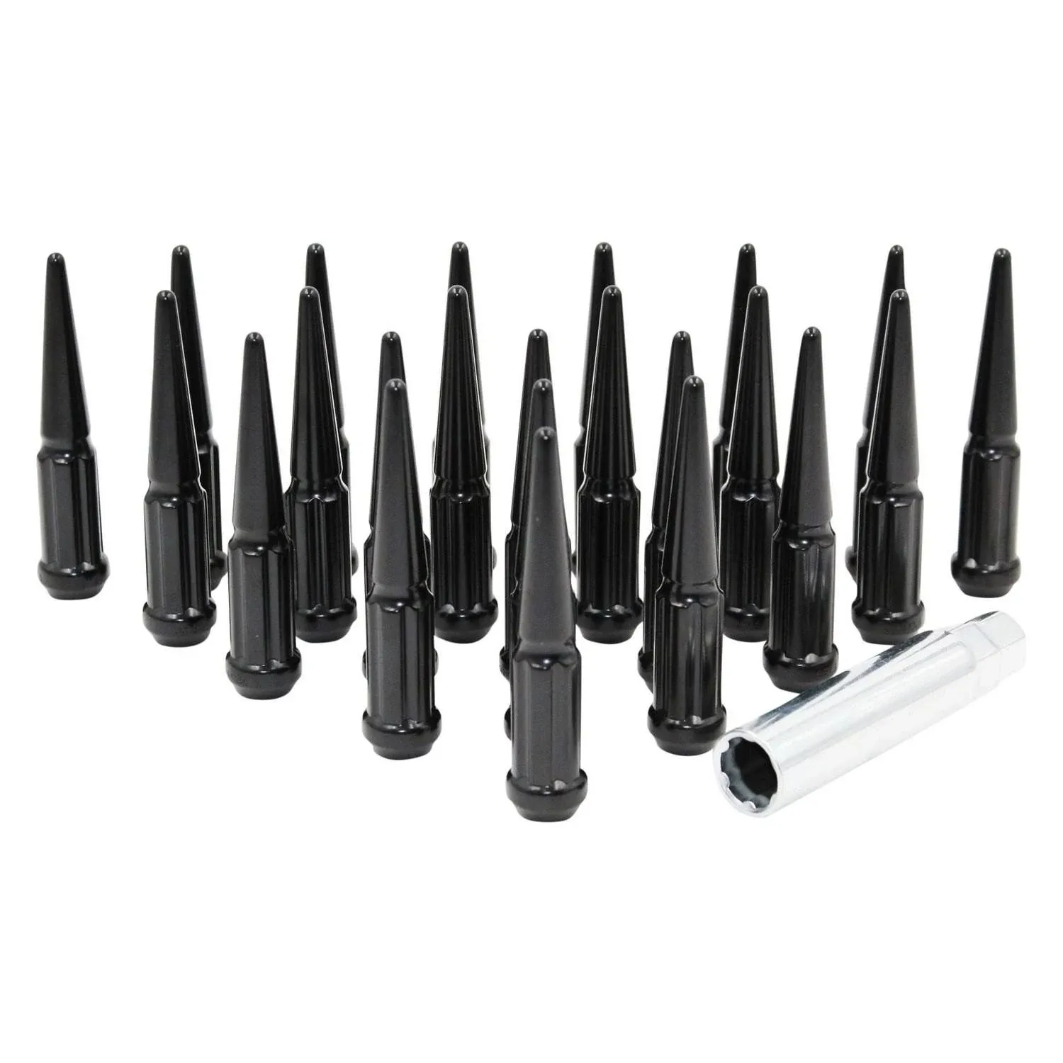 Black Spike Lug Nut Kit; 9/16-Inch; Set of 32 (03-11 RAM 3500)