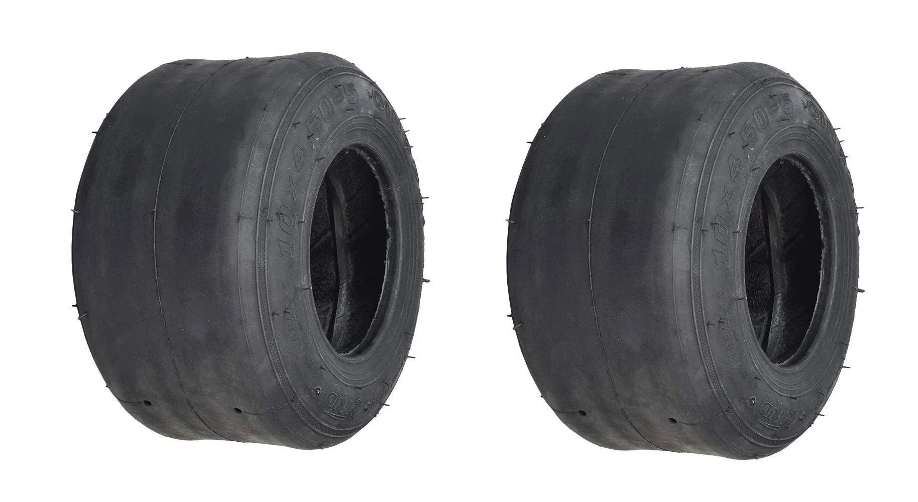 AlveyTech 10x4.50-5 Tubeless Slick Tire for Drift Trikes & Go-Karts (Qind) (Set of 2)