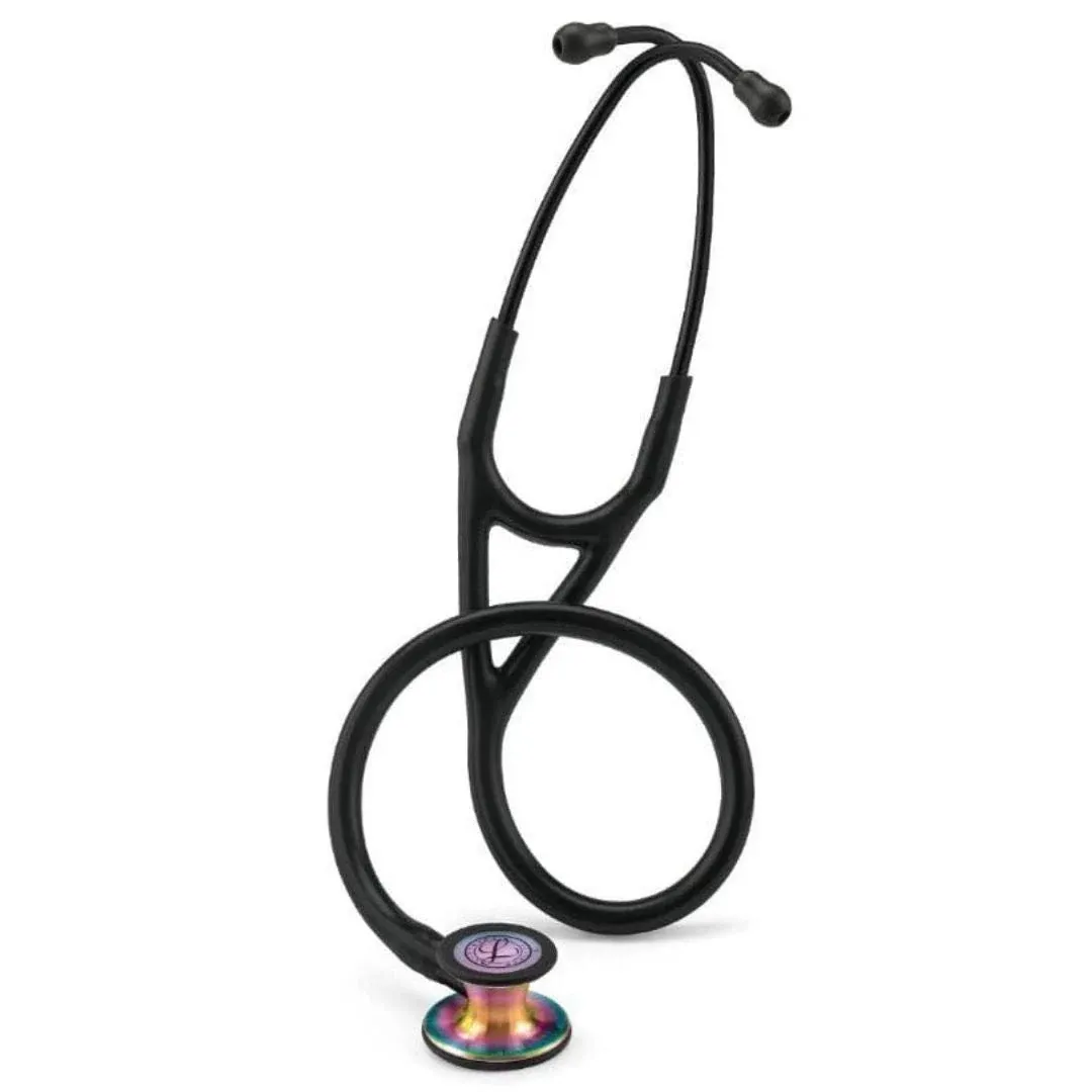 3M 6165 Littmann Cardiology IV Stethoscope 27" - Black / Rainbow Chestpiece