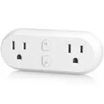 HBN Smart Plug 15A, WiFi&amp;Bluetooth Outlet Extender Dual Socket Plugs, 1-Pack