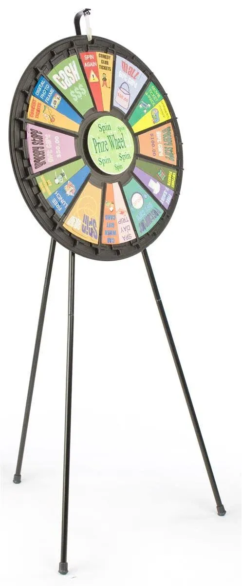 12 to 24 Slot 31" Black Floor Stand Prize Wheel