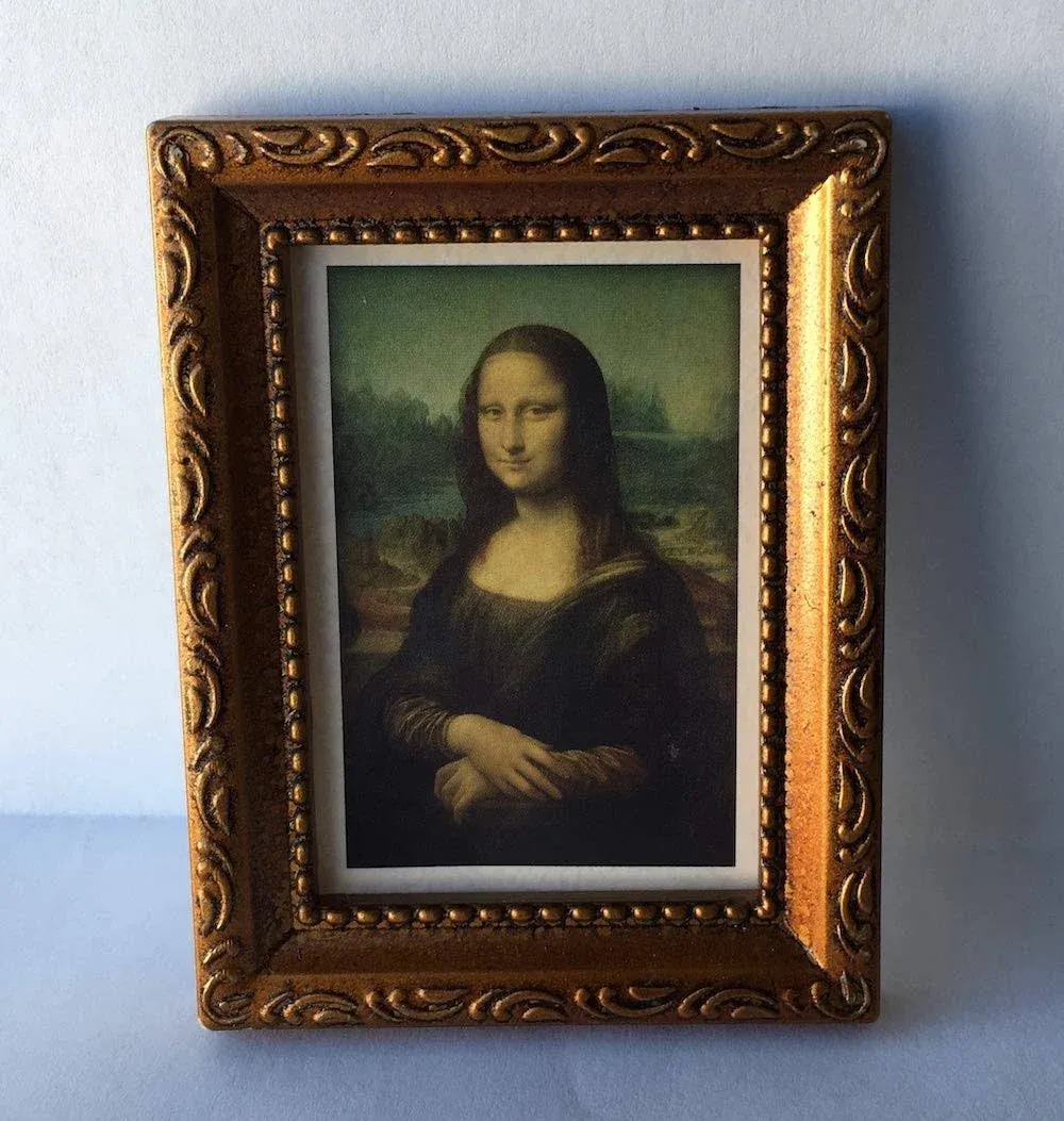 1:12 Scale Dollhouse Miniature Wall Decor Painting Frame Monalisa High 3"