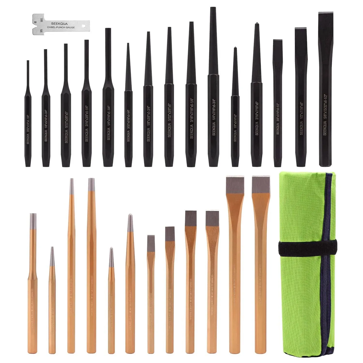 SEEKQUA 28 Pieces Punch and Chisel Set, Including Taper Punch, Cold Chisels, Pin ...