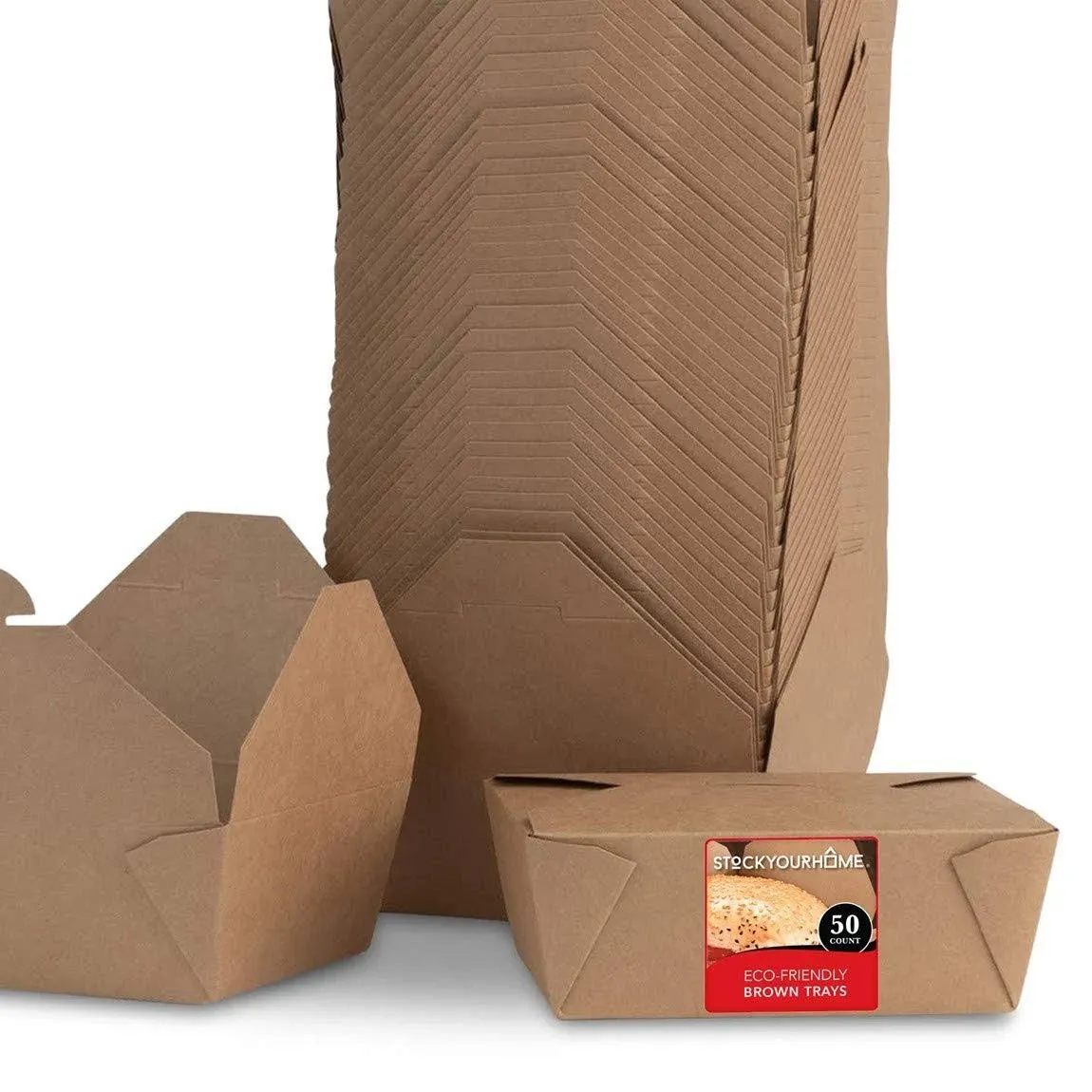 Take Out Food Containers Microwaveable Kraft Brown Take Out Boxes 45 Oz (50 Pack