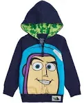 Disney Toy Story Big Face Zip Up Character Hoodies - Buzz Lightyear, Sheriff Woody - Boys, Girls, Unisex Sizing