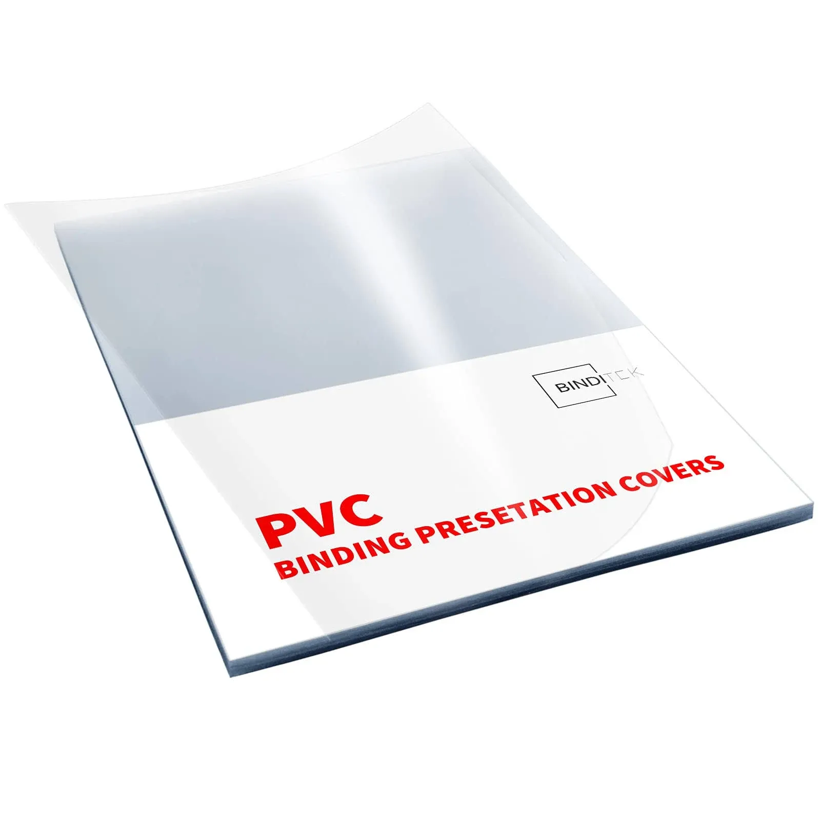 Binditek 100 Pack 7mil PVC Binding Presentation Covers, Clear Binding Front Covers for Letter Size, Report Cover for Binding, 8-1/2 x 11 Inches, Square Corners, Un-Punched, Office Supplies